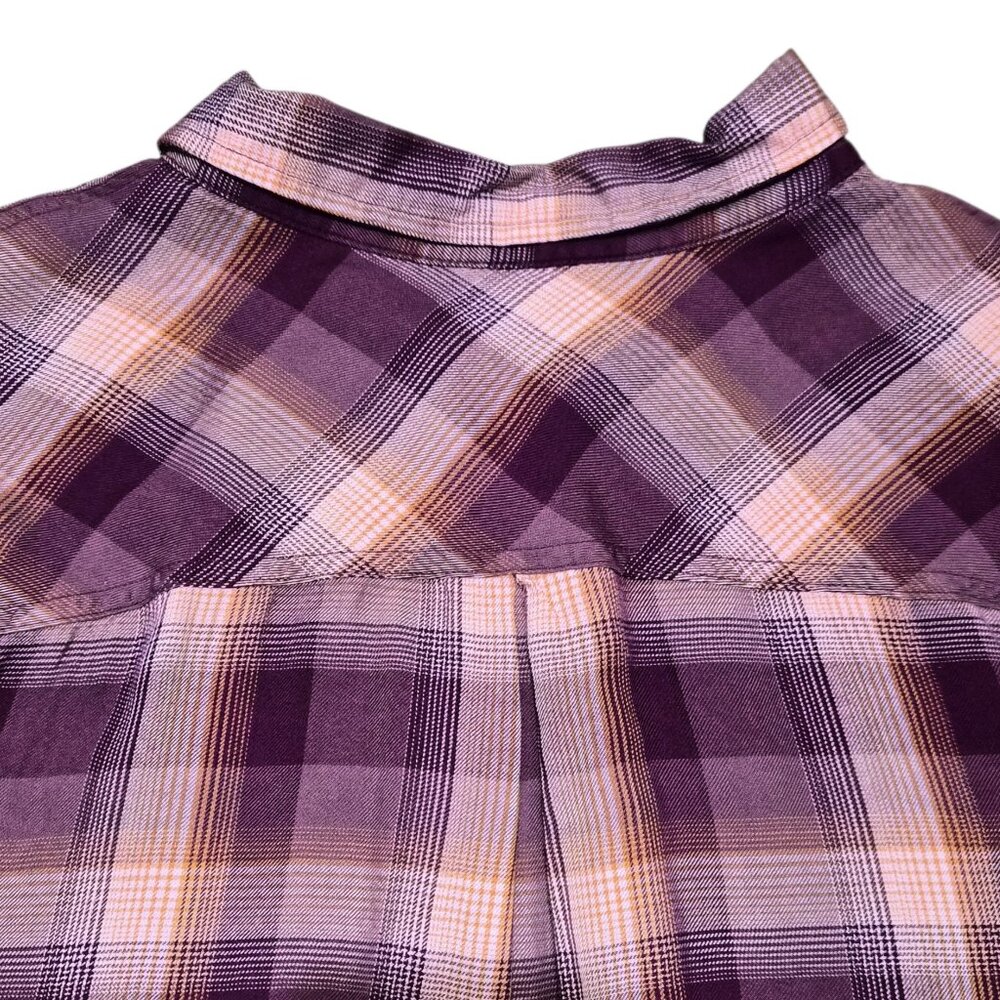 Terra & Sky Women's Plus Button Down Shirt Plaid Long Sleeve Size 1X, 2X Purple - Picture 8 of 12